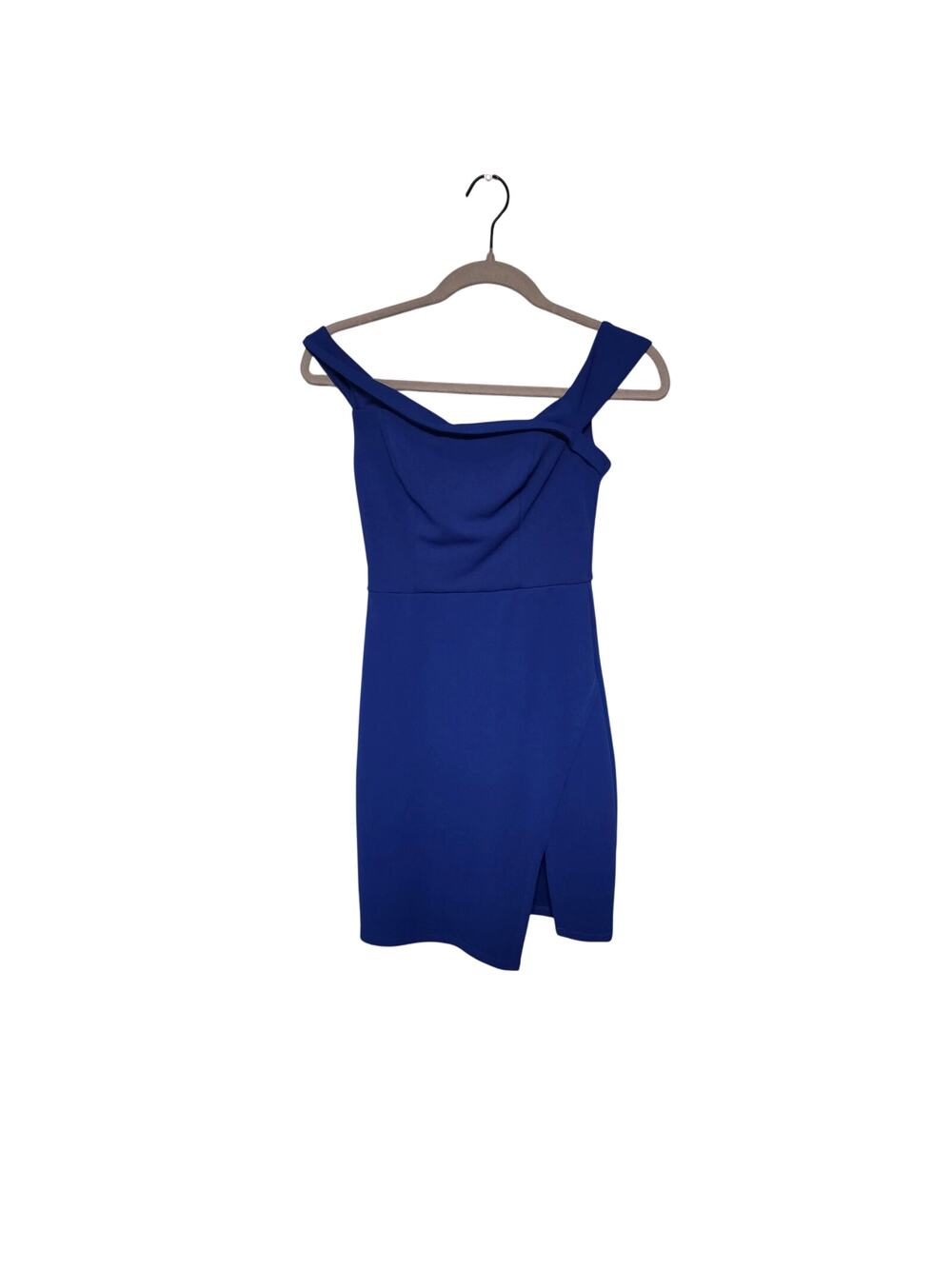 Y2K Blue Bodycon Mini Dress Women's 3 Side Slit Clubbing Party Going Out Bella